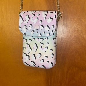 COPY - **NWOT** Betsey Johnson Faux Leather Cell Phone Holder Crossbody Rainbow…